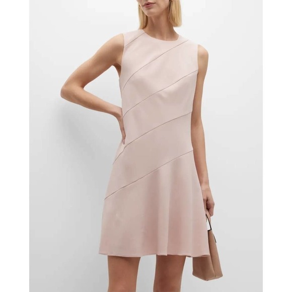 Theory Admiral Crepe Diagonal Mini Dress Sleeveless Size 6 NWOT - Picture 1 of 10